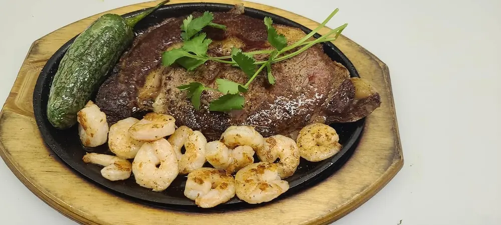 Steak and shrimp platter